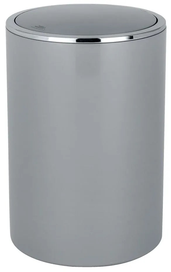 WENKO 22562100 - Cestino INCA 18,5x25,5 cm grigio/cromo lucido