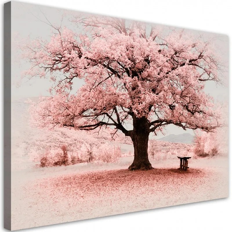 Quadro su tela, Natura di astrazione dell'albero rosa  Dimensioni 60x40