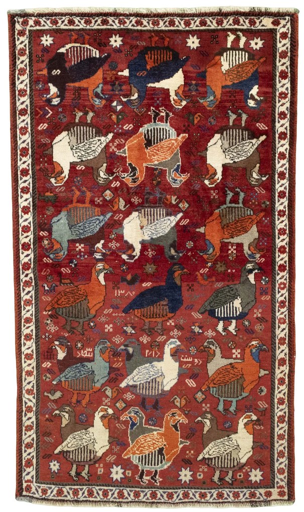 Shiraz Tappeto persiano 200 x 120 Rosso (Iran) Annodato A Mano