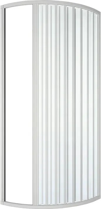 Box doccia 70x90 semicircolare a soffietto in PVC bianco apertura sul laterale sinistro e chiusura calamitata Teti