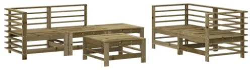 Set Salotto da Giardino 6 pz in Legno Impregnato di Pino