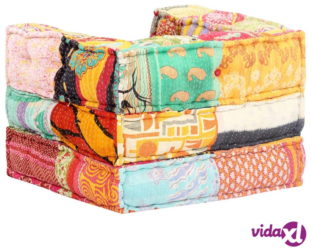 vidaXL Pouf Modulare in Tessuto Patchwork