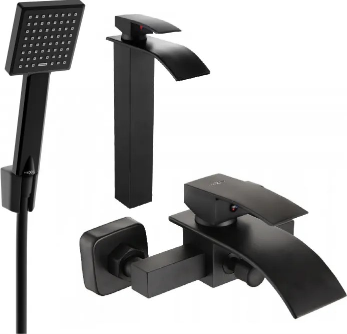 Mexen Aries R45 set da bagno, nero - 744813R45-70
