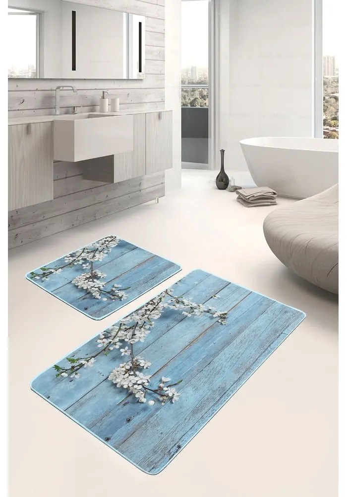 Tappetini da bagno blu in set da 2 60x100 cm - Mila Home