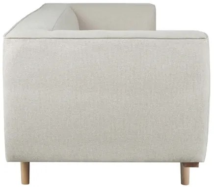 Divano 2-3 posti scandinavo in tessuto beige e legno MORRIS