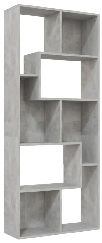 Libreria grigio cemento 67x24x161 cm in truciolato
