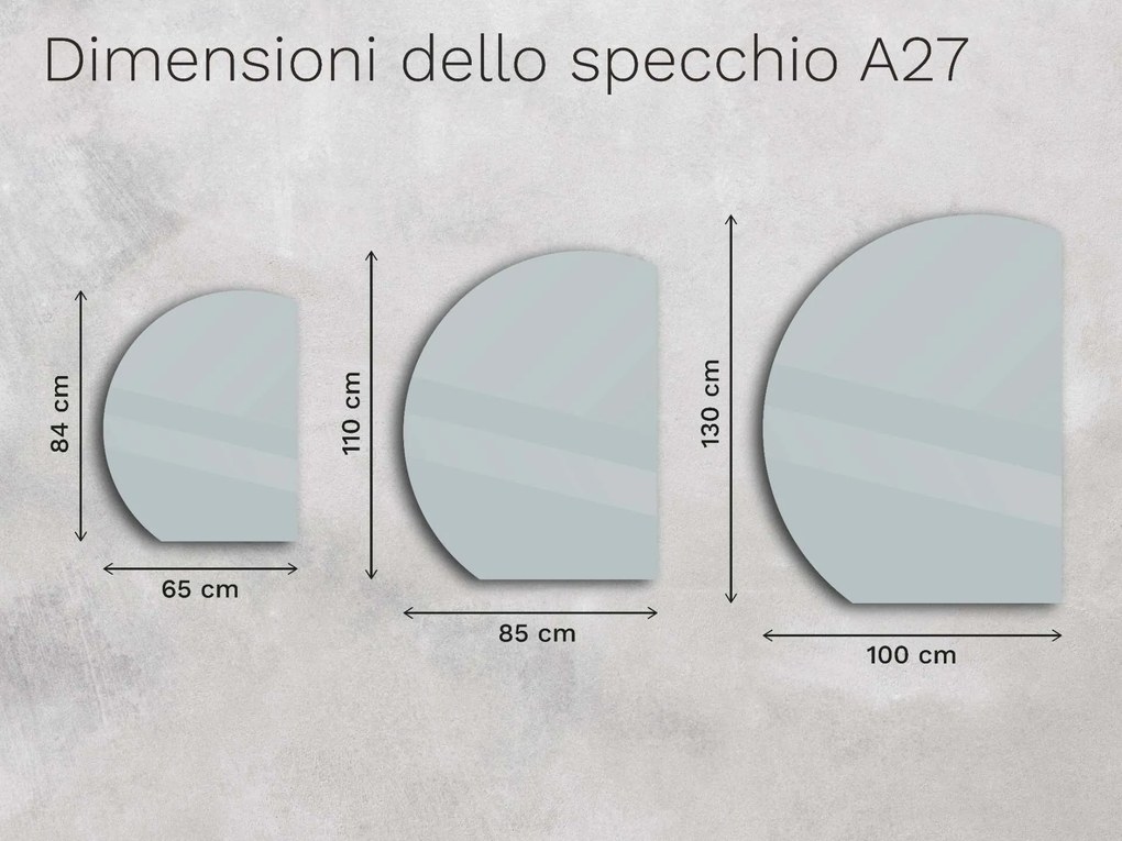 Specchio atipico con illuminazione a LED A27