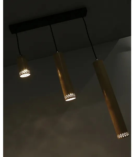 Lampadario su filo TUBO 3xGU10/25W/230V legno