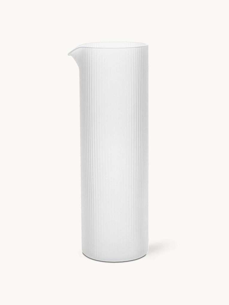 Caraffa in vetro soffiato con scanalatura in rilievo Ripple, 1,1 L
