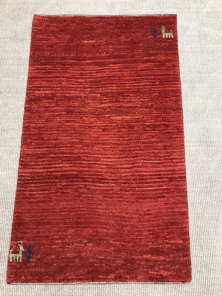 Gabbeh Tappeto 70 x 120 Rosso (Iran) Annodato A Mano