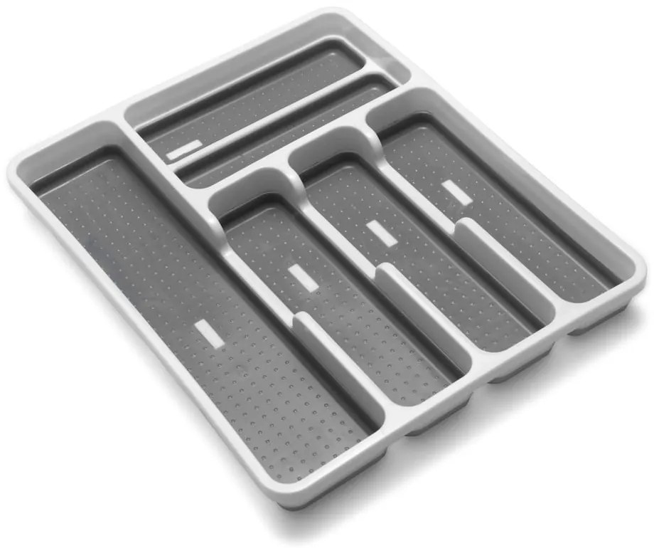 Organizzatore di posate antiscivolo grigio e bianco - Addis