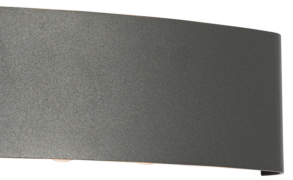 Lampada da parete per esterni grigio scuro con LED 10 luci IP54 - Silly