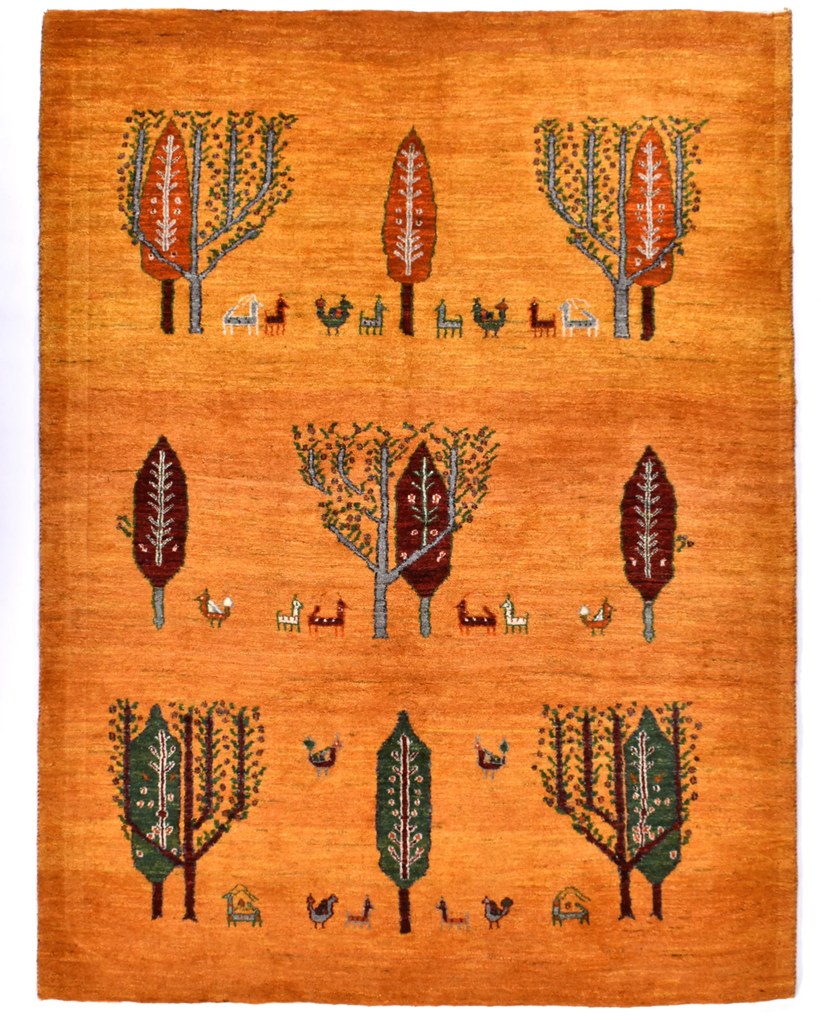 Loribaft Tappeto persiano 150x200 Giallo (Iran) Annodato A Mano