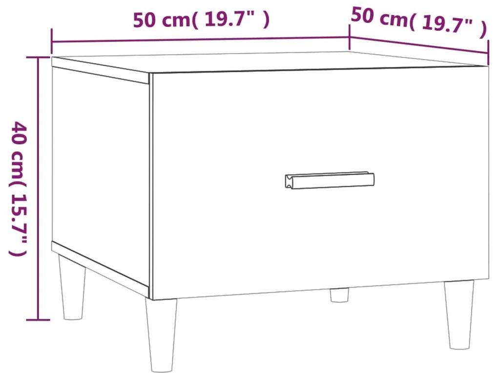 Tavolino da Salotto Rovere Marrone 50x50x40cm Legno Multistrato