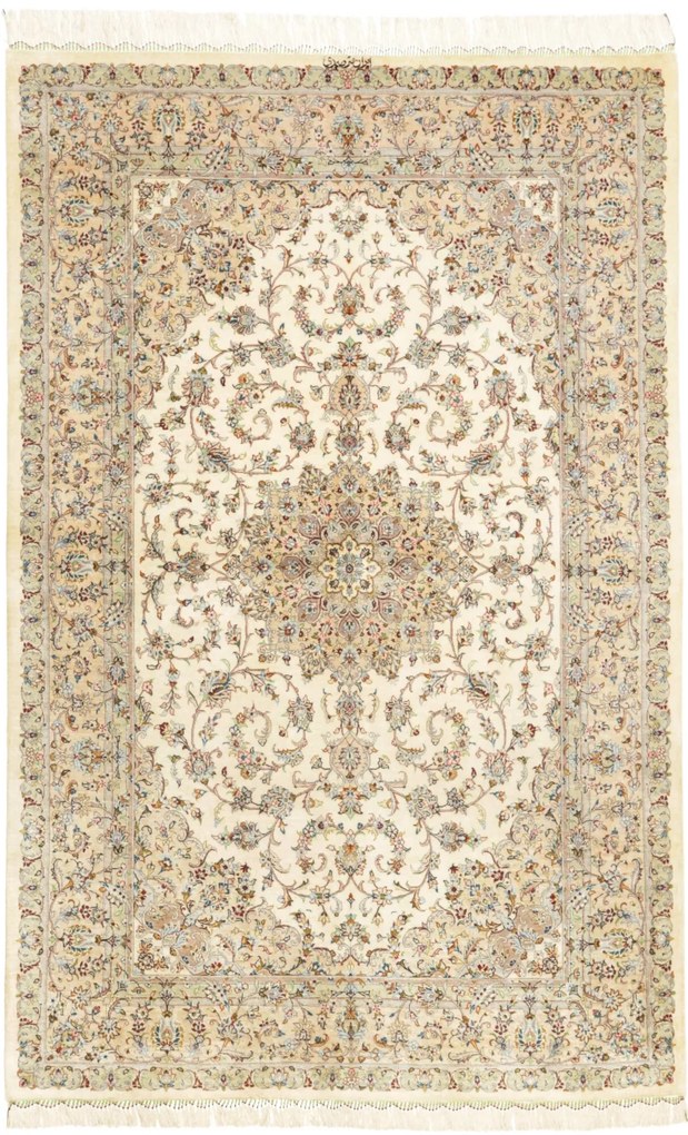 Ghom Tappeto 130 x 200 Beige (Iran) Annodato A Mano