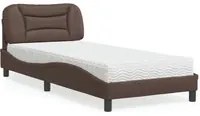 Letto con Materasso Marrone 90x190 cm in Similpelle 3208691