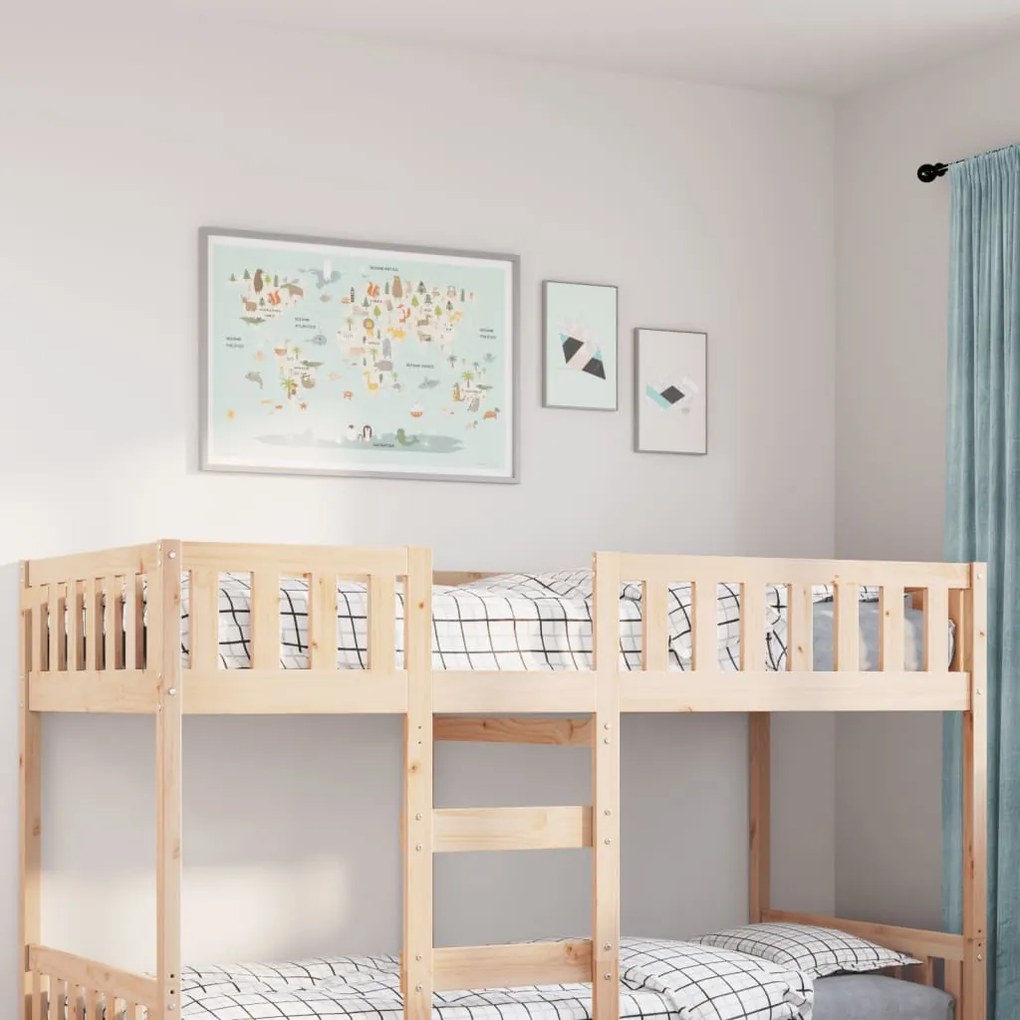 Letto Per Bambini Senza Materasso 80x200 Cm Legno Massello Pino /