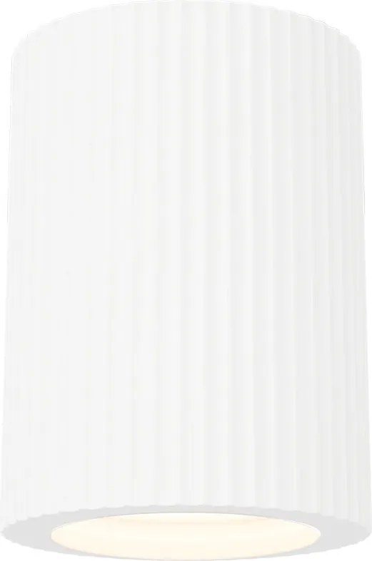 Plafoniera Cilindrica Ø70x90mm GU10 in Gesso Rigato Pitturabile