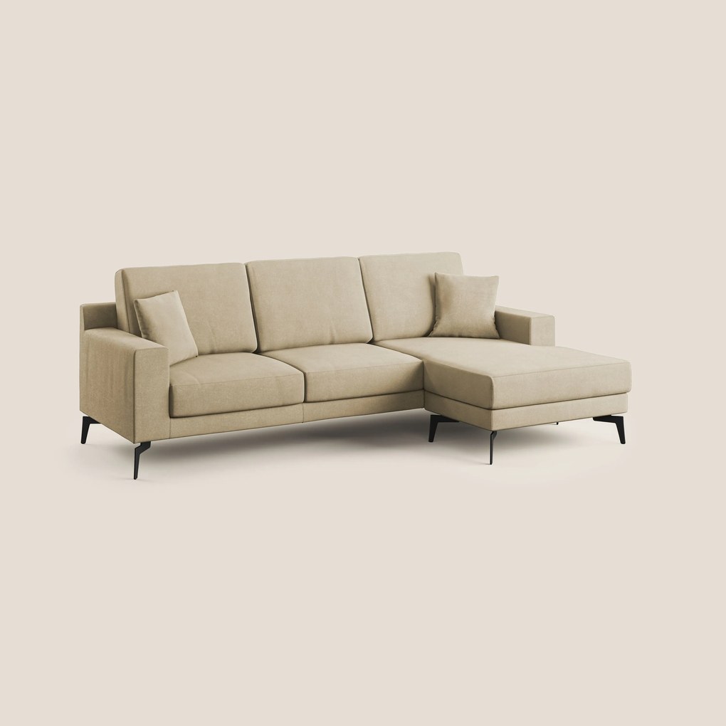 Prestige divano angolare reversibile in microfibra smacchiabile T11 beige