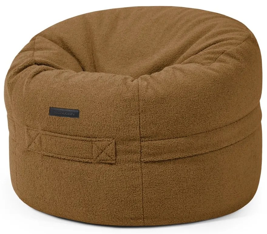 Pouf a sacco per bambini marrone con rivestimento in bouclé Roll 80 – SLOWDOWN
