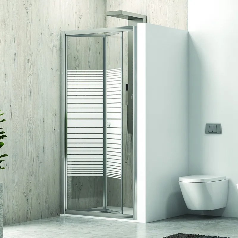Porta doccia 85cm a libro vetro serigrafato altezza 180cm KM4000S - KAMALU
