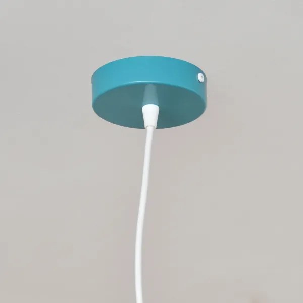 Lampadario a sospensione per bambini STARS 1xE27/15W/230V turchese/bianco