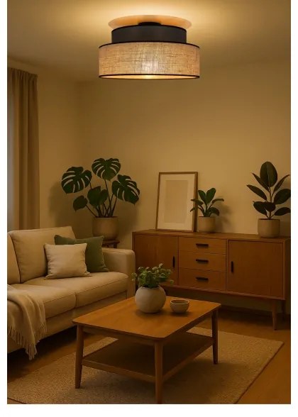 Plafoniera BOHO 1xE27/60W/230V diametro 40 cm marrone/beige