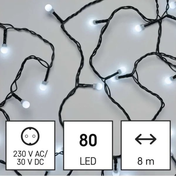 Catena luminosa LED per esterni 80xLED/13m IP44, bianco freddo