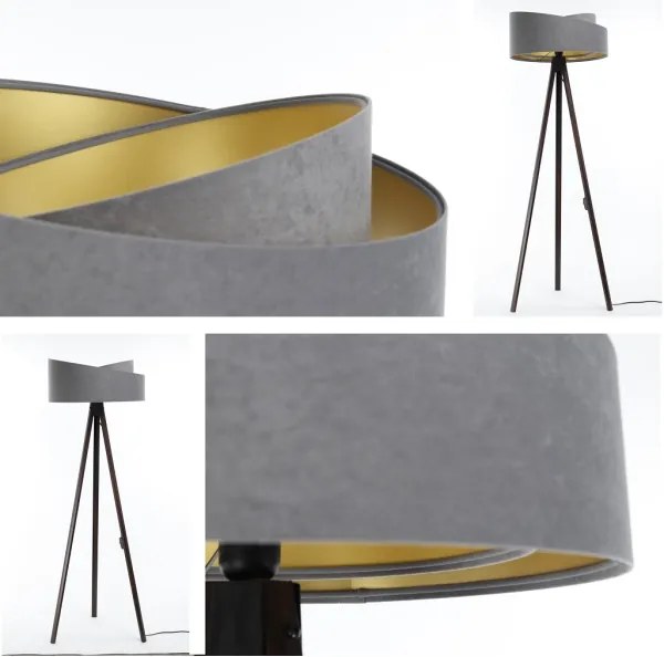 Lampada da terra GALAXY 1xE27/60W/230V grigio/wenge