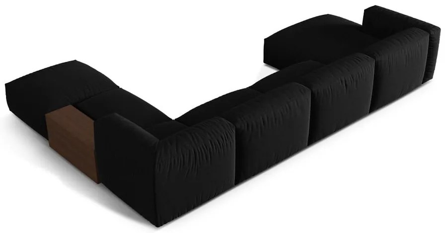 Divano angolare modulare nero (angolo destro a forma di U) Martina - Micadoni Home