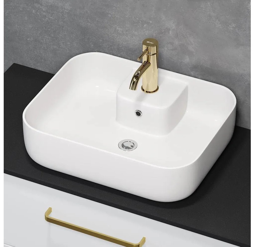 BATH DELUXE 06-050-12-11-00-Lavabo da appoggio KRISTIANSAND 51x40 cm ceramica/bianco