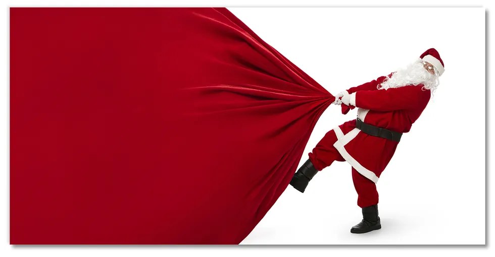 Quadro in vetro Regali di Babbo Natale 100x50 cm 2 appendini