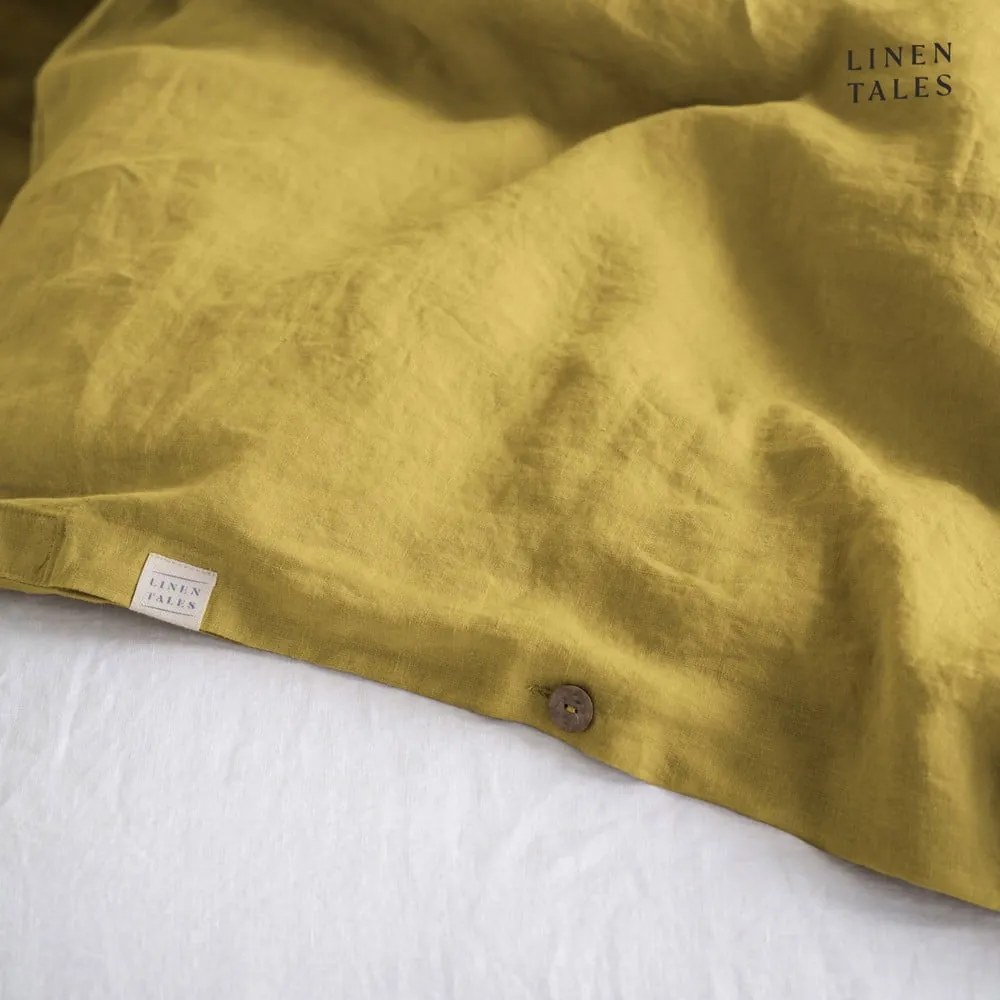 Biancheria gialla per letto matrimoniale 200x200 cm Lemon Curry - Linen Tales