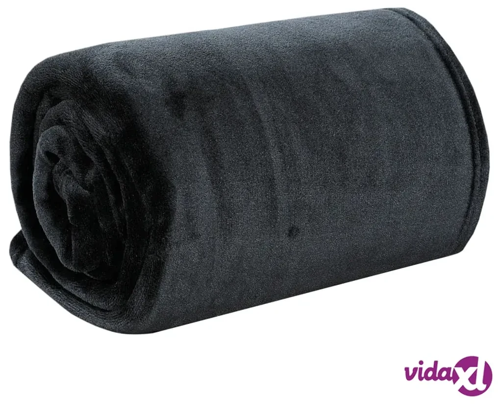 vidaXL Coperta Nera 130x170 cm in Poliestere