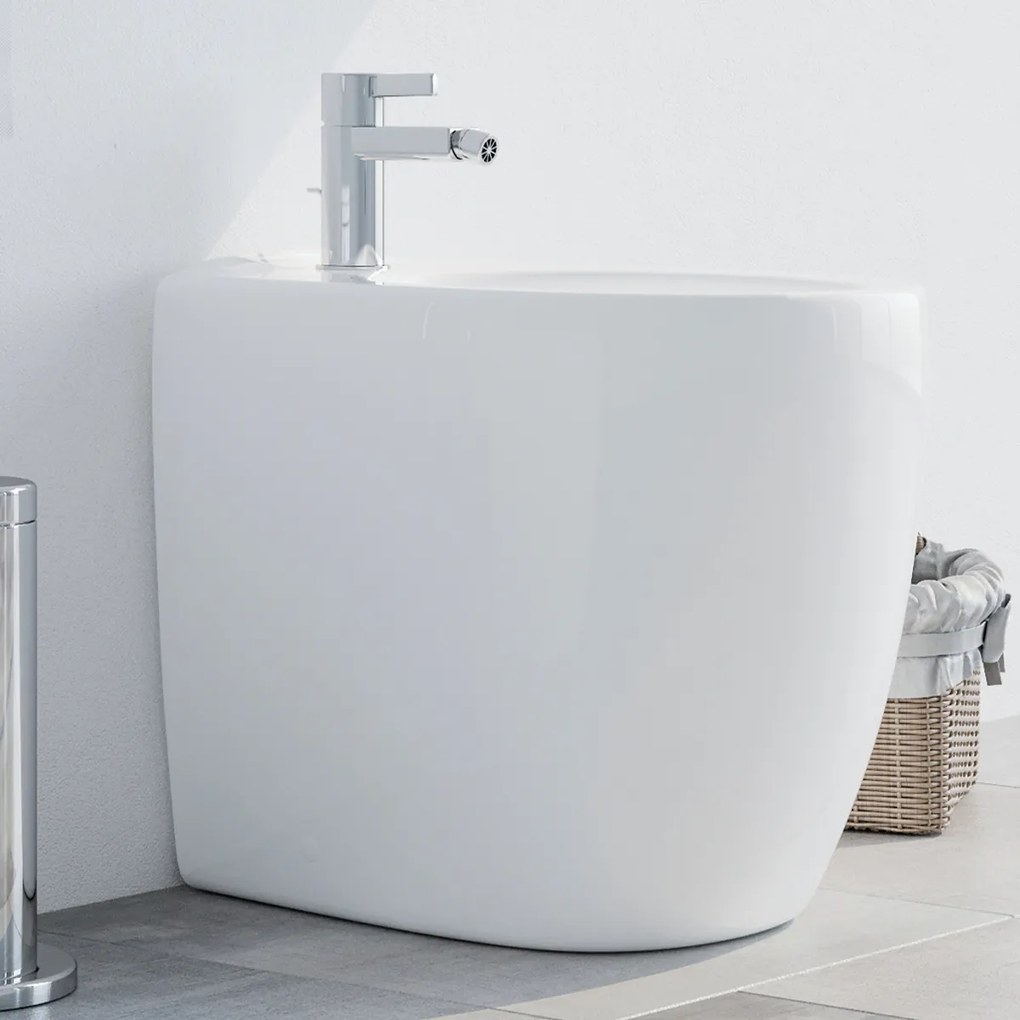 Bidet a terra MODENA filo muro in ceramica