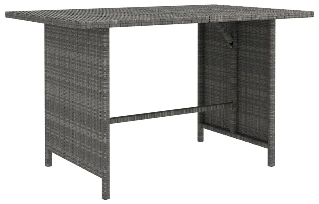 Tavolo da pranzo da giardino grigio 110x70x65 cm in polyrattan