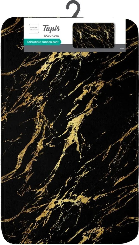Tappetino per il bagno nero/dorato 45x75 cm Aquamarbre – douceur d'intérieur