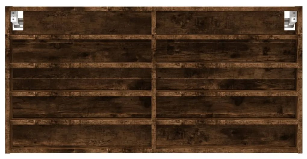 Armadietto vetrina rovere fumo 100x8,5x50 cm legno multistrato