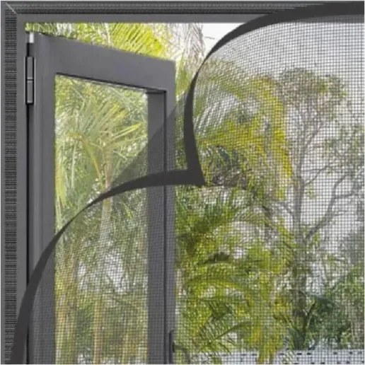 Zanzariera kit strappo finestra 150x180 nero Rete antinsetto in poliestere indeformabile