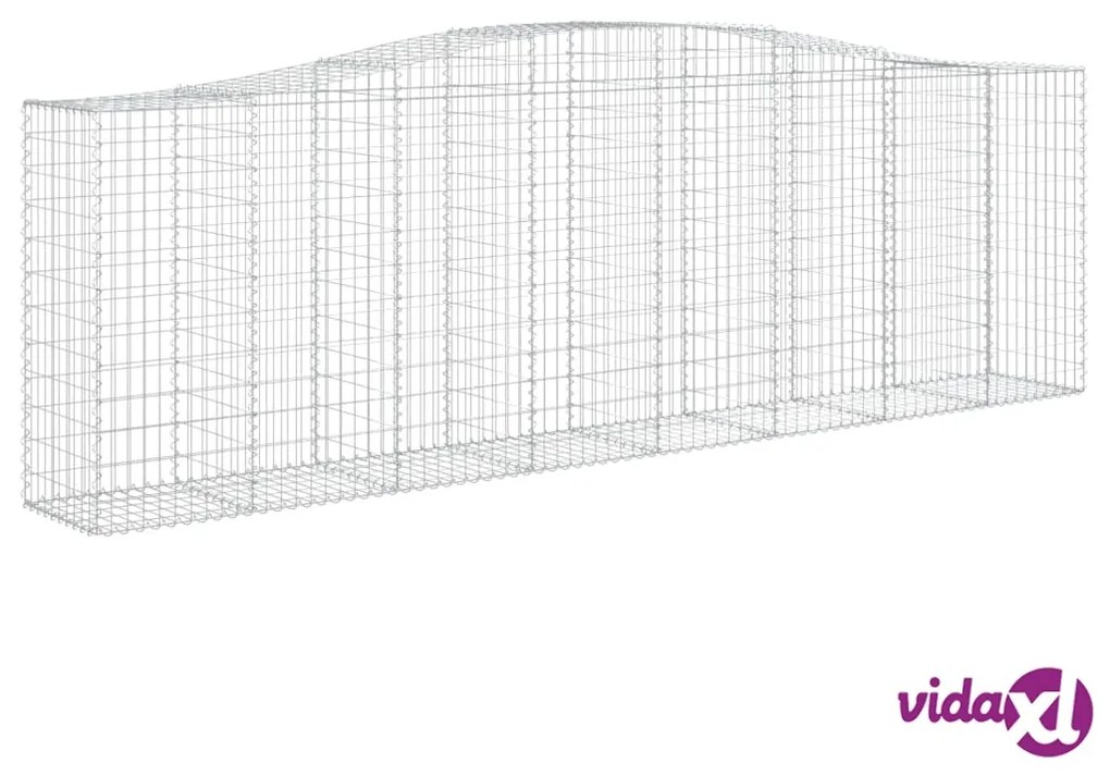 vidaXL Cesto Gabbione ad Arco 400x50x120/140 cm Ferro Zincato