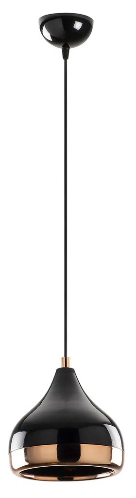 Lampadario Yildo 17x17x112 cm nero e rame in ferro
