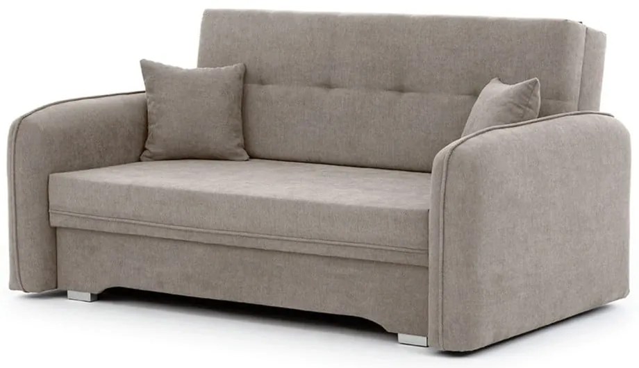 Divano beige allungabile/con contenitore e rivestimento in ciniglia 155 cm Laine – ELTAP