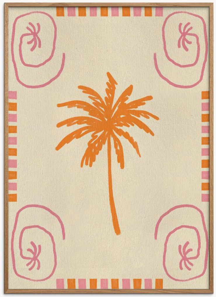 Stampa digitale incorniciata Summer Palms Dance by Shatha Al Dafai
