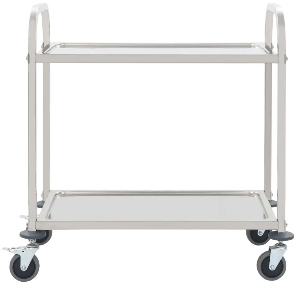 Carrello da cucina a 2 livelli 95x45x83,5 cm in acciaio inox