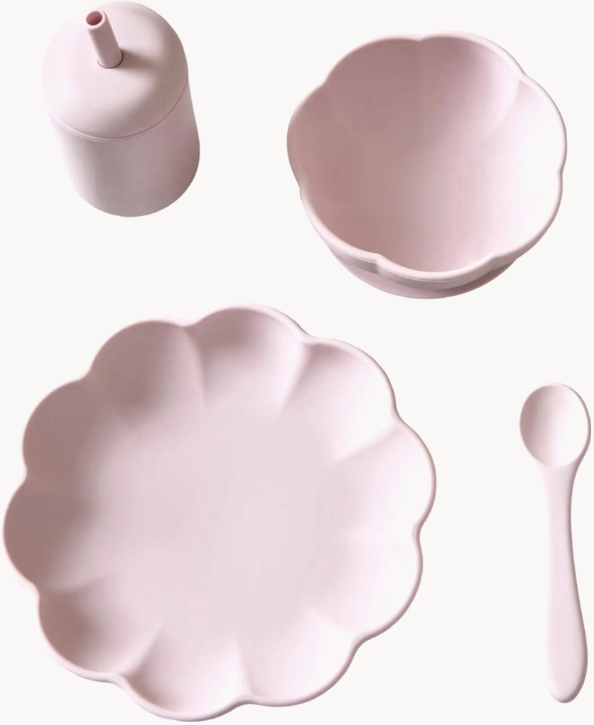 Set da pranzo per bambini in silicone Little Poppy, set da 4