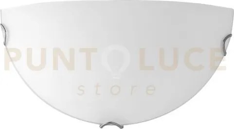 Applique a parete oblo bianca 1 luce attacco e27 30x15,5x15cm in vetro