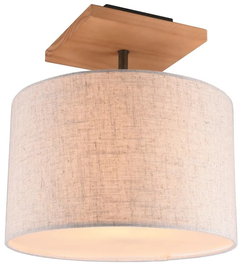 Apparecchio da soffitto grigio chiaro con paralume in tessuto Elmau - Trio