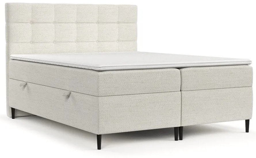 Letto boxspring crema con contenitore 140x200 cm Urbaneo - Maison de Rêve