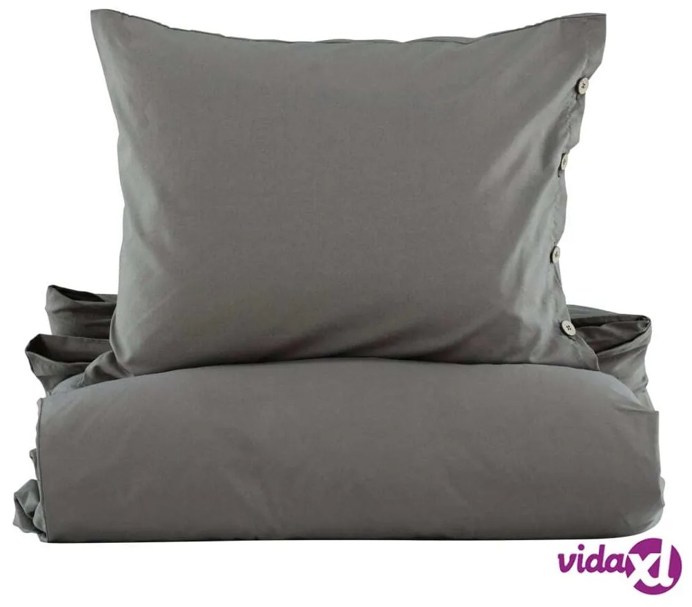 Venture Home Set da Letto Joar 200x150 cm Cotone Grigio Scuro