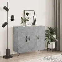 Credenza Grigio Cemento 90x34x80 cm in Legno Multistrato 828104